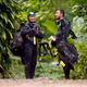 Thai rescuers prepare for a dive into the caves.